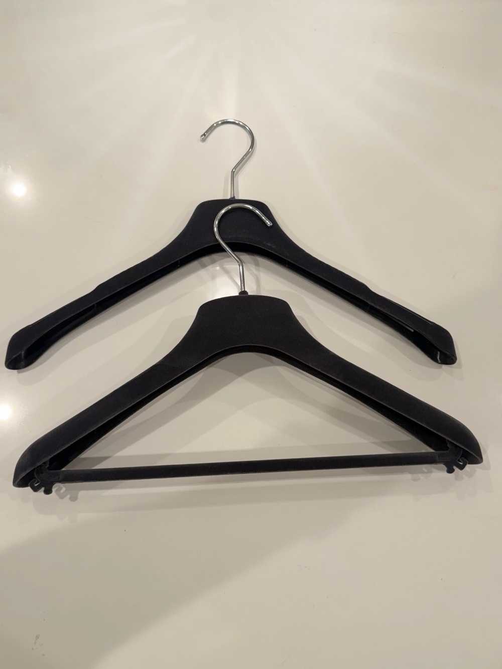 Dior Black Velvet Hangers with Silver Hooks - Pair - Picture 3 of 6